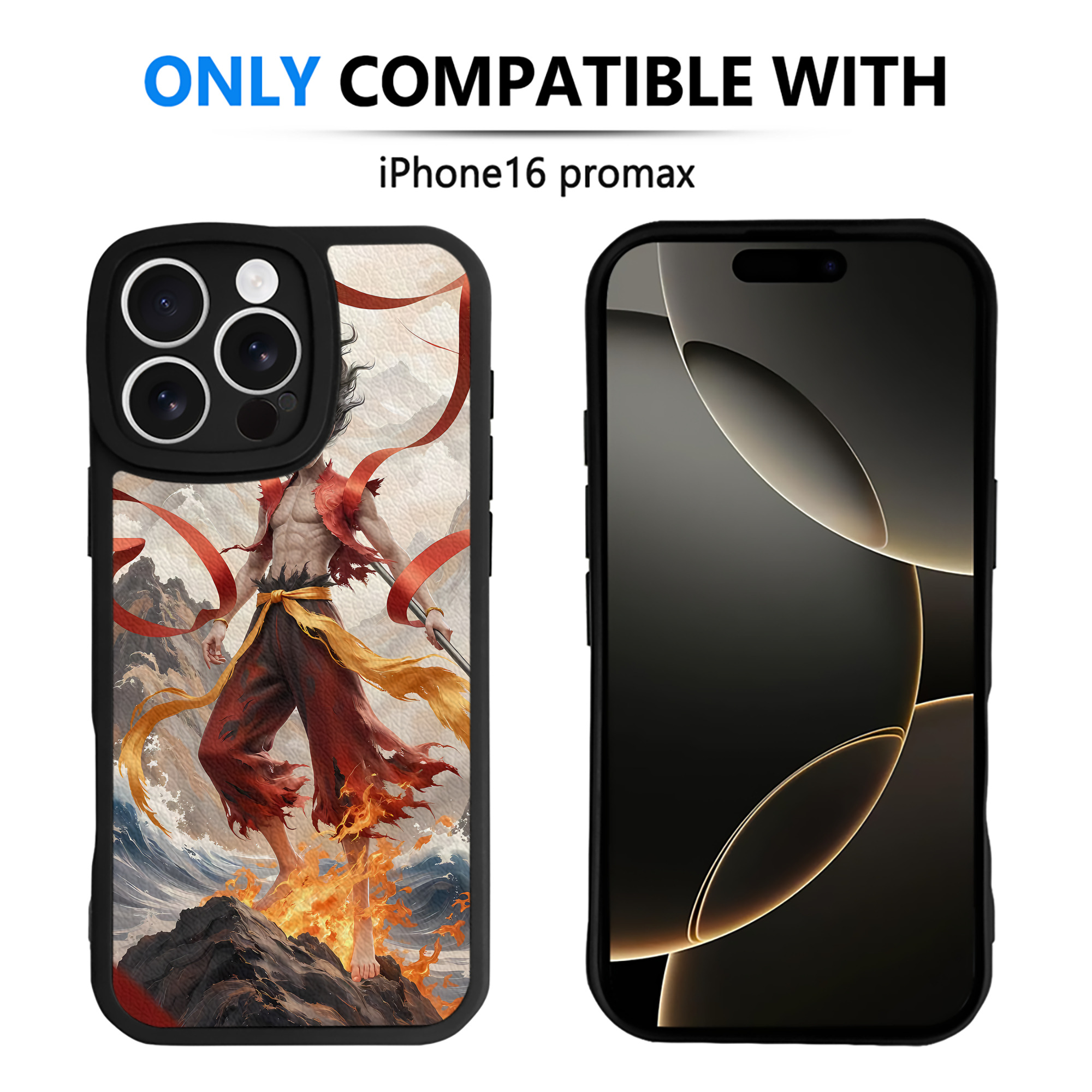 （画像用） Ne Zha 2 ナタ 魔童の大暴れ 【iPhone 16シリーズ対応】シリコンスマホケース（レザー調） 材質：シリコン